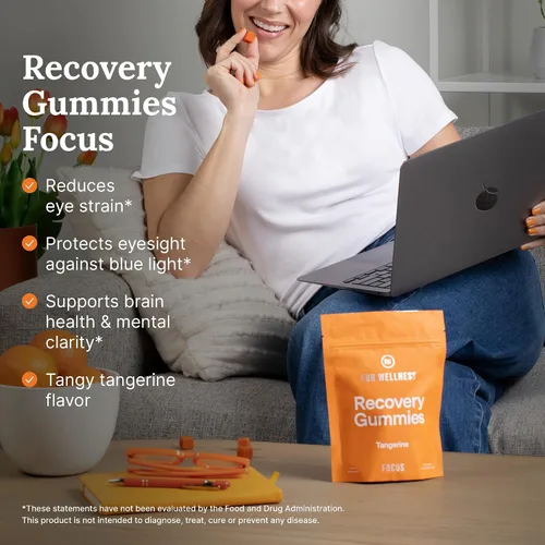Vista 2 de Gomitas únicas para la salud ocular y concentración con luteína, zeaxantina, cordyceps y vitamina A Visión, apoyo cerebral, memoria, sueño