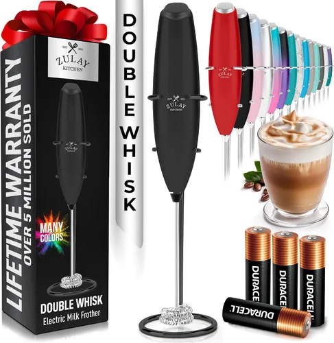Vista 64 de Zulay Milk Boss Espumador de leche potente manual, hace espuma para latte, batidor para mezclar bebidas, café, miniespumador para capuchino, frappé