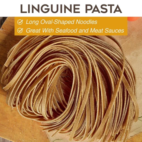 Vista 5 de Morelli Pasta italiana orgánica de ajo y albahaca Linguine - Pasta gourmet hecha a mano en pequeños lotes, sémola de trigo duro, Al Dente, pasta