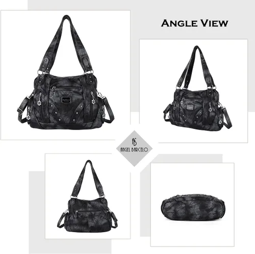 Vista 3 de Angel Barcelo Bolso Hobo de moda espacioso para mujer, bolsos grandes y carteras para mujer