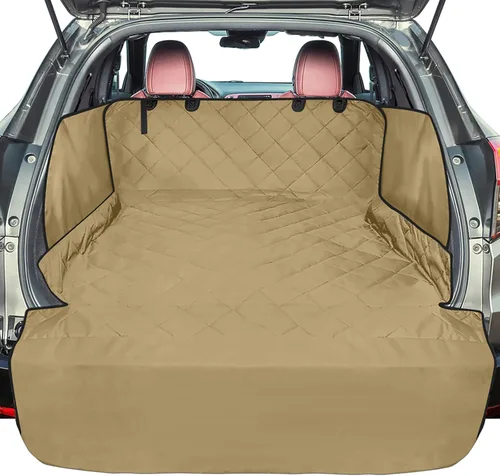 Vista 10 de F-color Funda para compartimiento de carga para SUV para perros - Forro de carga para mascotas impermeable con solapas laterales, cubierta de carga