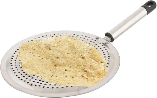 Vista 2 de Red de asado de acero inoxidable, asador de alambre de acero inoxidable, tostador, estante de cocina para papad y khakras, para hornear rotis