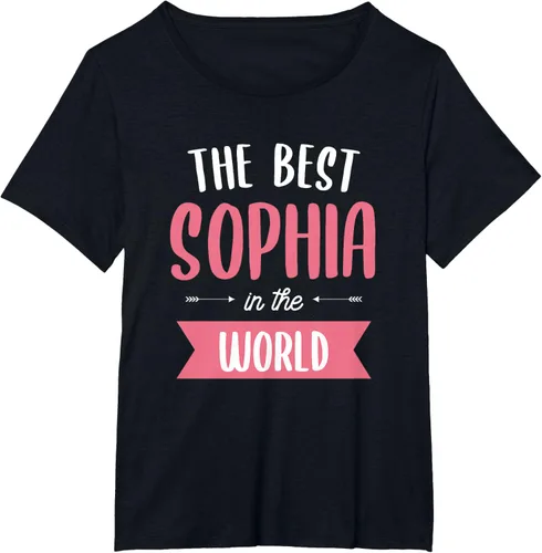 Vista 30 de Camiseta The Best Sophia In The World Name, Negro