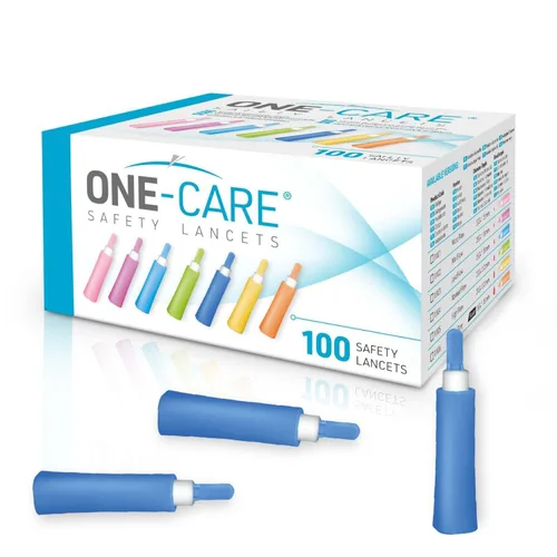 Vista 9 de ONE-CARE Lancetas de seguridad, activadas por contacto, 28G x 0.071 in, caja de 100, pruebas de diabetes, estéril, de un solo uso (28G x 0.071 in)
