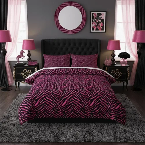 Vista 28 de Juego de funda de edredón con estampado de leopardo abstracto, tamaño individual, juegos de ropa de cama de piel de guepardo negro y gris