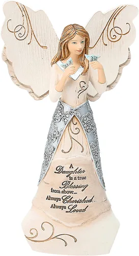 Vista 41 de Figura de ángel amigo de Elements de Pavilion, de 8 pulgadas, sosteniendo una mariposa, con inscripción "Los amigos son regalos para siempre