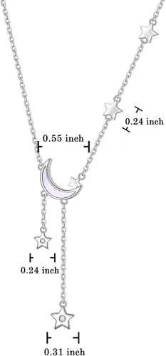 Vista 6 de Collar con dije de luna creciente y estrella de plata esterlina S925