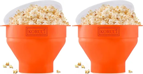 Vista 20 de El Fabricador de Palomitas de Maíz Original Korcci de Silicona para Microondas, Fabricador de Palomitas para Microondas, Tazón Plegable para Hacer
