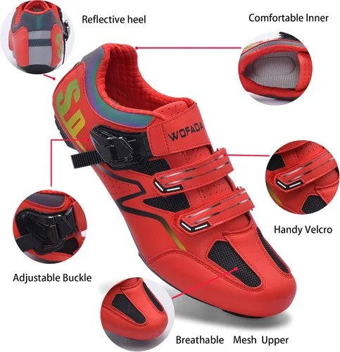 Vista 3 de Zapatos de ciclismo unisex compatibles con pelaton Bike Road Bike Bike Zapatos de ciclismo Peleton para hombre, para montar en interiores, zapatos