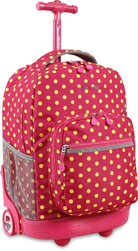 Vista 46 de J World Sunrise Kids - Mochila con ruedas para niñas y niños. Mochila con ruedas para la escuela, Aurora, 18 pulg