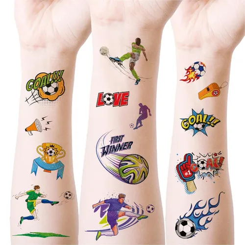 Vista 9 de Yobbai Tatuajes temporales con purpurina para niños, estilos mixtos de mariposa, panda, criatura marina, sirena y dinosaurio, tatuajes falsos