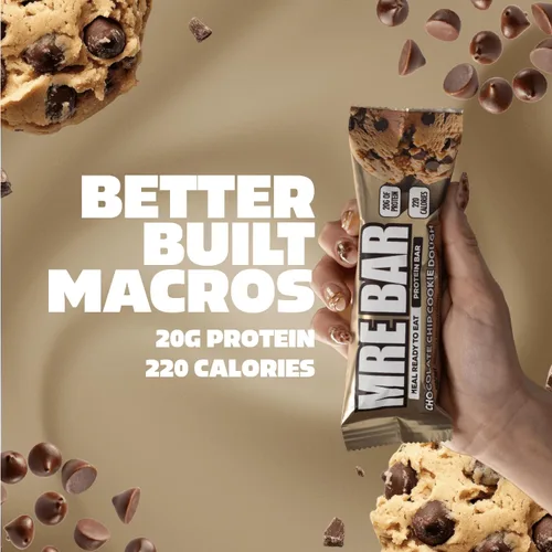 Vista 3 de REDCON1 MRE Barras de proteína de masa de galletas con chispas de chocolate, 12 barras de aperitivos para desayuno o después del entrenamiento 12