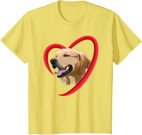 Vista 3 de Golden Retriever Corazón, regalo para ella, camiseta del día de San Valentín, Negro
