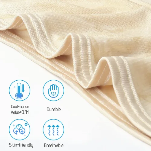 Vista 6 de Tametra Manta de refrigeración con tela de refrigeración de doble cara, Manta fría tamaño Queen para cama, ligera y transpirable, manta de verano