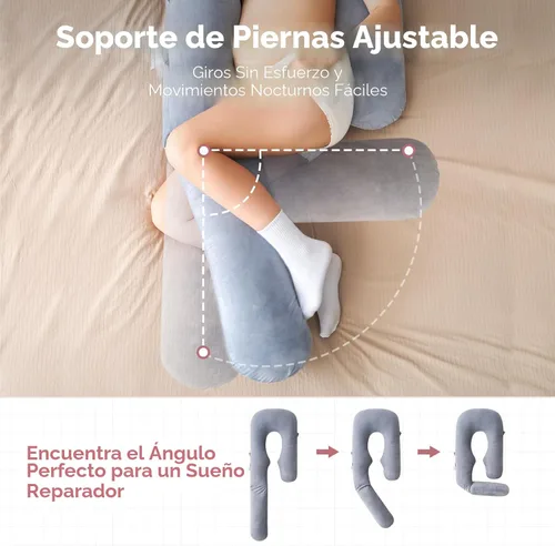 Vista 4 de Momcozy Almohada de embarazo para dormir - Dreamlign U Pro Almohada de maternidad