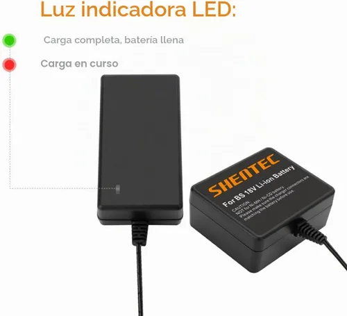 Vista 6 de Shentec Cargador de batería de iones de litio de 18 V compatible con Bosch