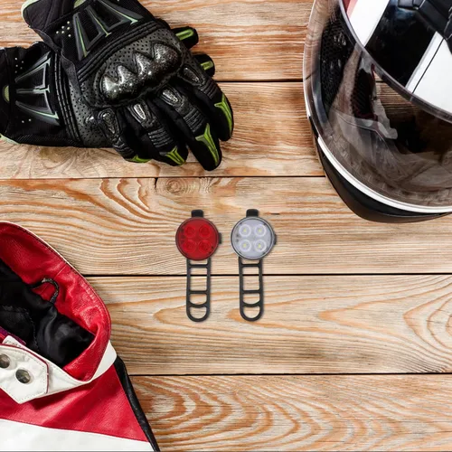 Vista 6 de FRCOLOR Rechargeable Bike Rear Reflector and LED Bicycle Front Tail Light Set USB Waterproof Cycling Safety Warning Lamp for Night Riding Mountain
