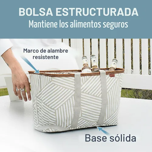 Vista 2 de CleverMade Collapsible LUXE Tote, 30L Foldable Grocery Shopping Bag, Reusable