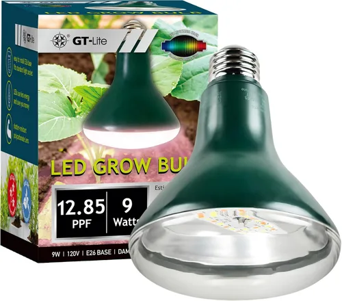 Vista 3 de GT-Lite Bombillas LED de 33 W de espectro completo con 28.22 PPF, base E26, luz de crecimiento con reflector para plantas de interior y exterior