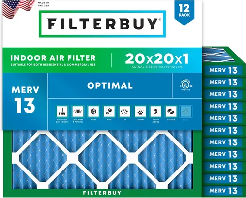 Vista 34 de Filterbuy Filtro de aire de 8 x 14 x 1 pulgadas MERV 13 de defensa óptima (paquete de 12), filtros de aire de repuesto plisados HVAC para calderas