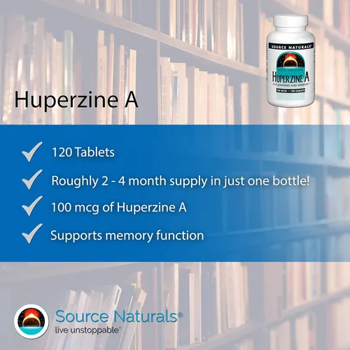 Vista 5 de Source Naturals Huperzina A, para el aprendizaje y la memoria*, 100mcg - 120 Tabletas