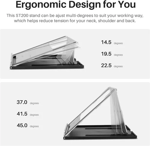Vista 2 de HUION Soporte ajustable multiángulo portátil de escritorio para monitor de dibujo gráfico de 10-15.6 pulgadas, pantalla de bolígrafo, adecuado