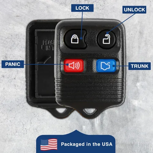 Vista 7 de keylessoption sólo el caso Keyless Entry Remote Key Fob Shell, Negro