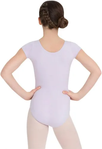 Vista 2 de Capezio Leotardo clásico de manga corta para niñas, Negro
