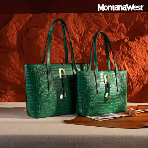 Vista 2 de Tote Handbag Purse Set for Women Large and Medium 2pcs Satchel Shoulder Bag with Holster