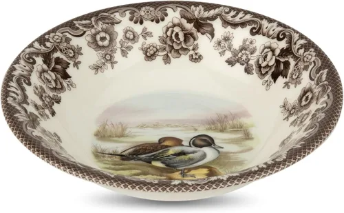 Vista 11 de Spode Woodland American Wildlife Ascot - Cuenco para cereales, diseño de bisonte, cuenco de loza fina de 8 pulgadas para cereales, ensaladas