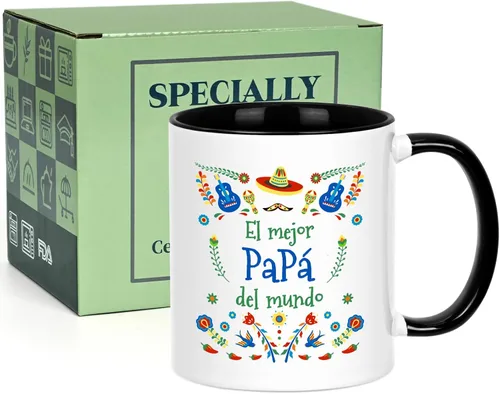 Vista 8 de YHRJWN Papa Gifts - Taza de café El Mejor Papa Del Mundo, regalos para el día del padre, regalo de cumpleaños para papá de parte de hija o hijo, 11