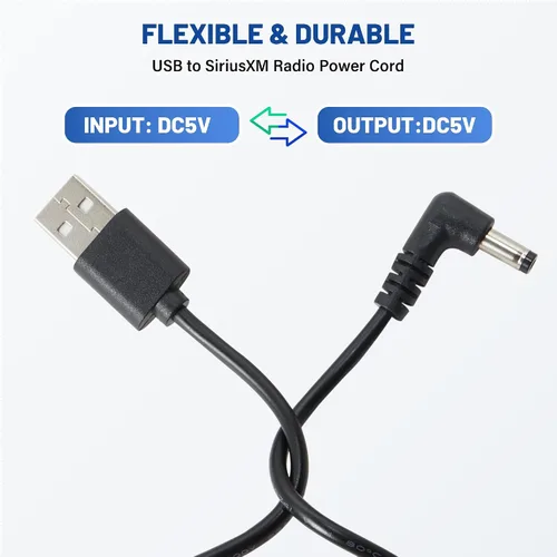 Vista 5 de Anina Cable de alimentación USB de 3.2 pies, conector de cargador de 5 voltios para receptor de radios Sirius XM para SXVD1 (A), XDPIV1, XDPIV2