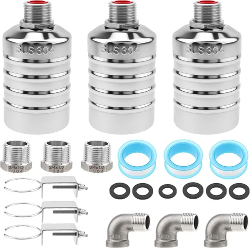 Vista 10 de Paquete de 2 válvulas de flotador, válvula automática de control de nivel de agua con adaptador de 1/2 pulgada a 3/4 pulgadas 1 pulgada para tanque