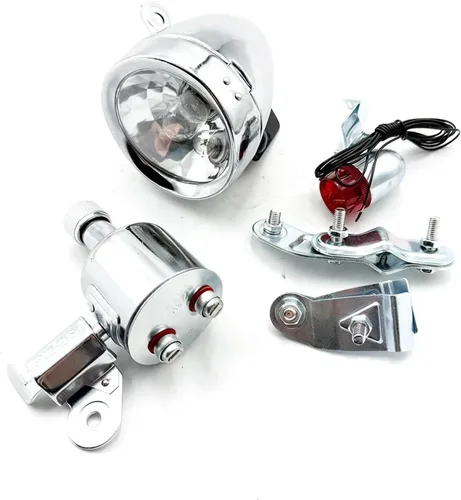 Vista 5 de Generador de fricción de bicicleta motorizado Dynamo Head Tail Light LED MTB 12V 6W