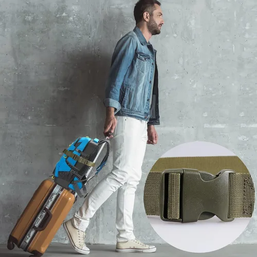 Vista 6 de Cinturón de viaje para equipaje, cinturón de viaje para equipaje de mano, elegante y ajustable, cinturón de viaje para equipaje, accesorios de viaje