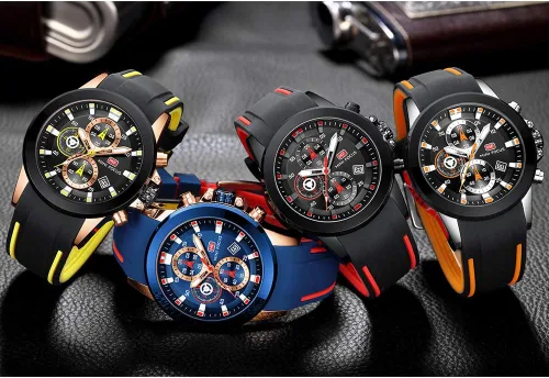 Vista 6 de Mini Focus Sports Watches for Men Fashion Military Chronograph Wristwatch Man Silicone Waterproof Quartz Watch with Auto Date