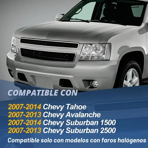 Vista 7 de Auto Dynasty - Conjunto de faros compatible con Chevy Tahoe Avalanche Suburban 2007-2014 1500 2500, lámparas de halogéno de repuesto para lado