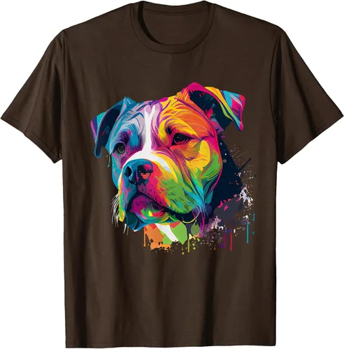 Vista 105 de Colorful American Bulldog American Bully Men Women T-Shirt Asphalt Grey
