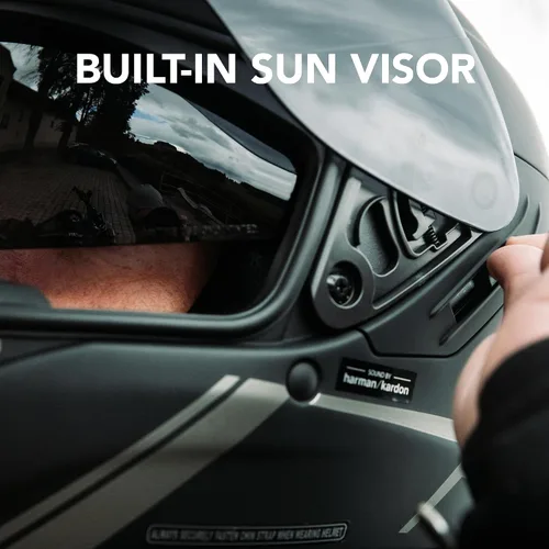 Vista 4 de Casco integral inteligente Sena Stryker con malla integrada y comunicaciones Bluetooth, luz trasera LED y sonido de Harman Kardon, DOT
