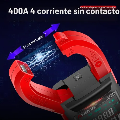 Vista 4 de ANENG Medidor de abrazadera Probador multímetro Rango automático TRMS 6000 cuentas Voltaje de corriente AC/DC Ohm Volt Amp Meter Meansures NCV