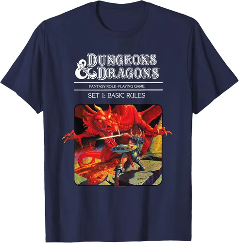 Vista 22 de Dungeons & Dragons Vintage Basic Rules Cover T-Shirt Small Negro