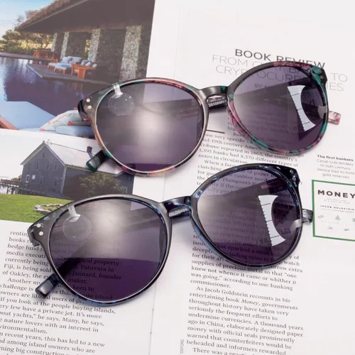 Vista 6 de Amorays Lentes de sol progresivos de lectura multienfoque para mujer, protección UV, parte superior multifocal, lectores solares trifocales