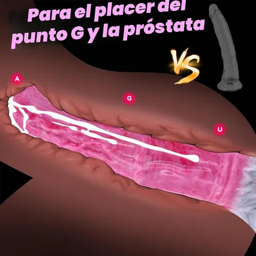 Vista 3 de Consolador de caballo de polla gruesa juguetes sexuales de 12 pulgadas pene monstruo realista para parejas Grithy Pink Silicone Dildos Anal Plug