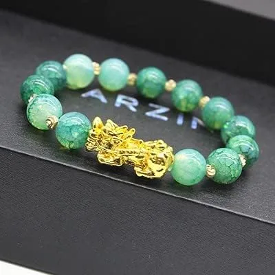 Vista 4 de Pulsera Feng Shui para hombres y mujeres negra tallada a mano Mantra piedra elástica Pixiu Wealth Lucky Amuleto pulsera para hombres y mujeres