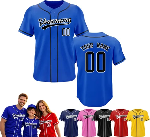 Vista 17 de Camiseta de béisbol personalizada, nombre del equipo, número de equipo, logotipo, camisetas impresas cosidas, uniformes deportivos, regalos