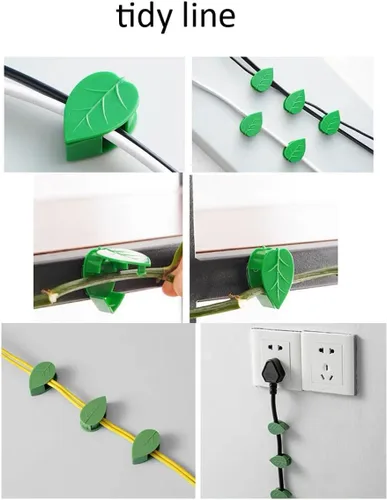 Vista 5 de 60 clips autoadhesivos de pared para trepar plantas, fijador de plantas invisibles en forma de hojas, clips de fijación de gancho para plantas