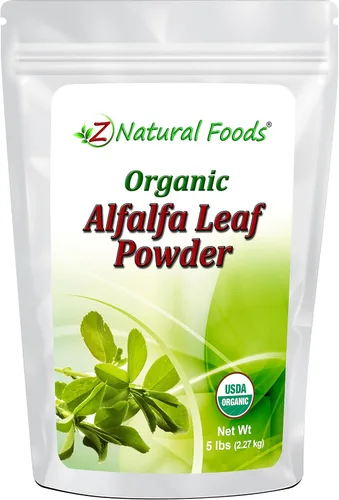 Vista 8 de Z Natural Foods Polvo orgánico de hoja de alfalfa - Hecho en Estados Unidos - Suplemento superalimenticio verde para bebidas, té, batidos, recetas