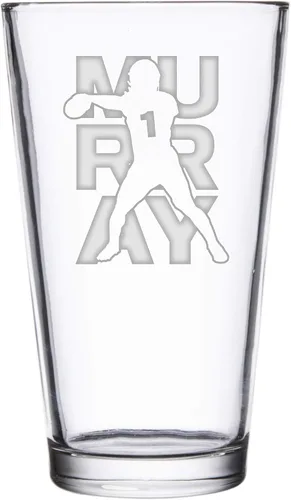 Vista 10 de Hat Shark Jugador atlético deportivo de fútbol – Vasos de pinta grabados con láser para cerveza, jarra de 16 onzas (Allen #17)