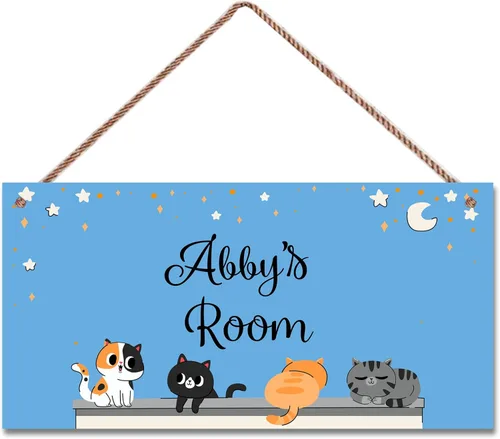 Vista 5 de Letrero de dinosaurio personalizado, bonito arte de dibujos animados para habitación de niños, decoración de pared de puerta, placa de arte floral