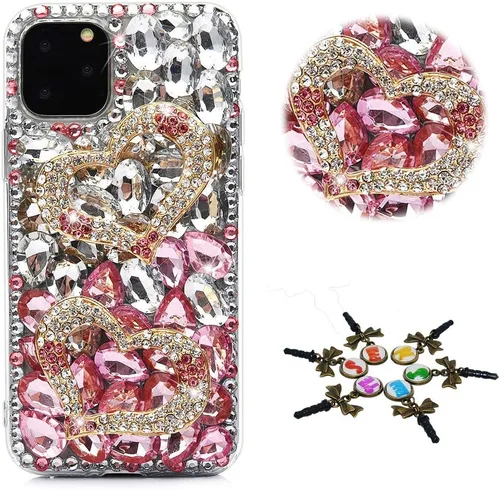 Vista 28 de Sparkle - Funda para teléfono compatible con iPhone 11, elegante, hecha a mano en 3D, con diseño de diamantes de imitación, diseño de diamantes